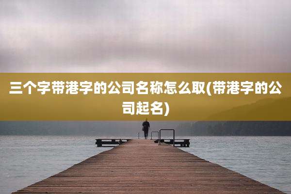 三个字带港字的公司名称怎么取(带港字的公司起名)