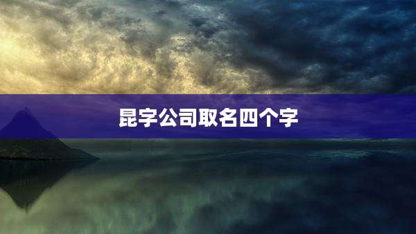 昆字公司取名四个字