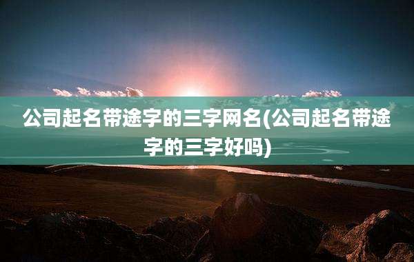 公司起名带途字的三字网名(公司起名带途字的三字好吗)