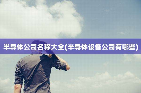 半导体公司名称大全(半导体设备公司有哪些)