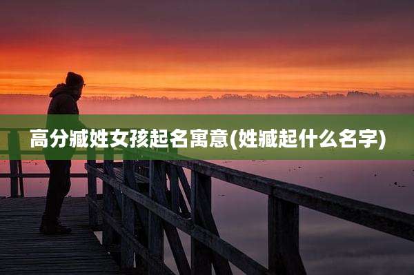 高分臧姓女孩起名寓意(姓臧起什么名字)