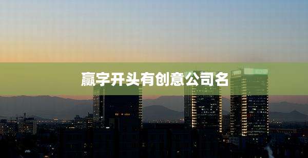 赢字开头有创意公司名