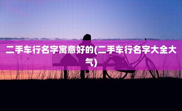 二手车行名字寓意好的(二手车行名字大全大气)