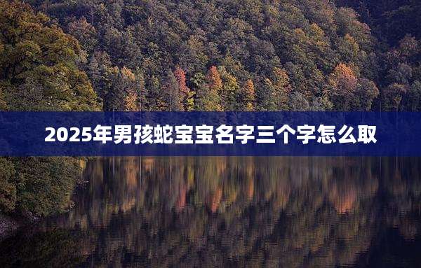2025年男孩蛇宝宝名字三个字怎么取