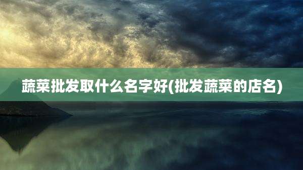 蔬菜批发取什么名字好(批发蔬菜的店名)
