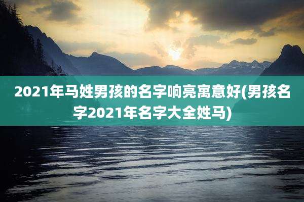 2021年马姓男孩的名字响亮寓意好(男孩名字2021年名字大全姓马)