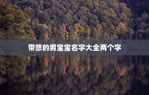 带悠的男宝宝名字大全两个字