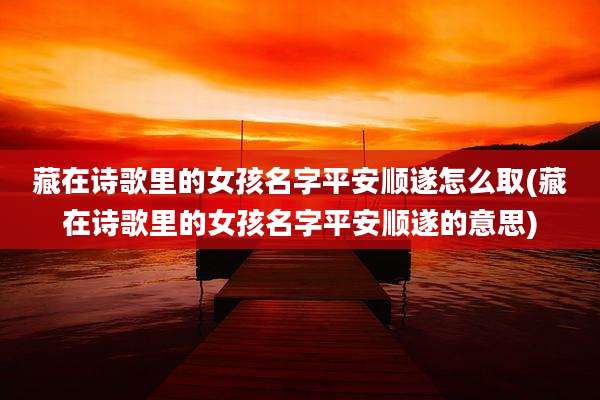 藏在诗歌里的女孩名字平安顺遂怎么取(藏在诗歌里的女孩名字平安顺遂的意思)