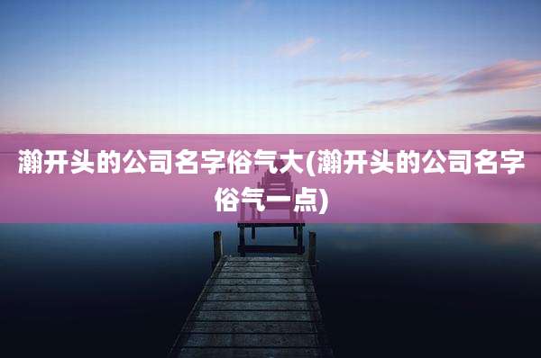 瀚开头的公司名字俗气大(瀚开头的公司名字俗气一点)
