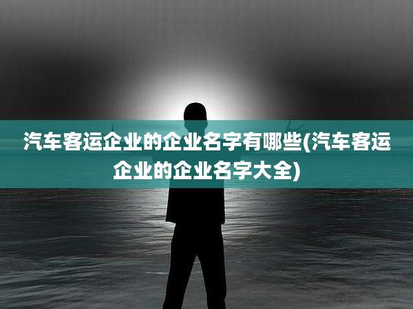 汽车客运企业的企业名字有哪些(汽车客运企业的企业名字大全)