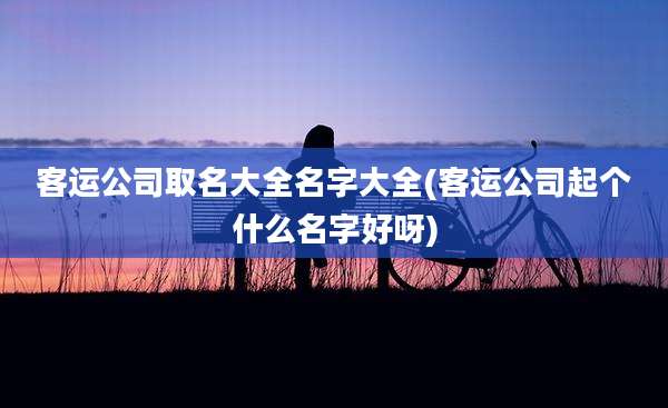 客运公司取名大全名字大全(客运公司起个什么名字好呀)