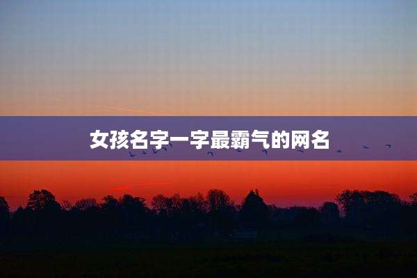 女孩名字一字最霸气的网名