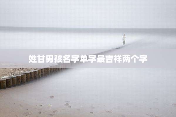 姓甘男孩名字单字最吉祥两个字
