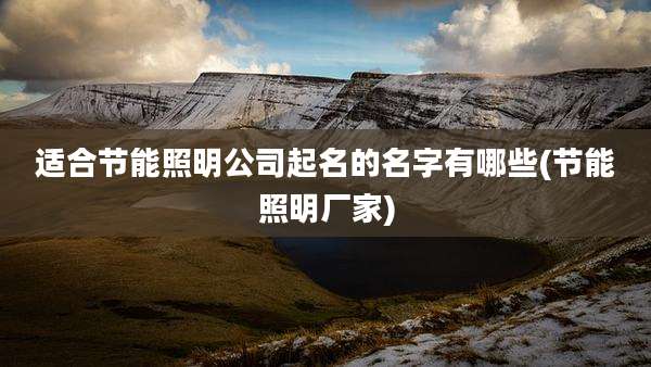 适合节能照明公司起名的名字有哪些(节能照明厂家)