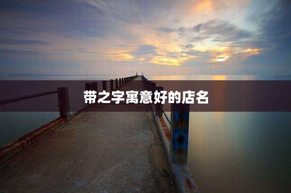 带之字寓意好的店名