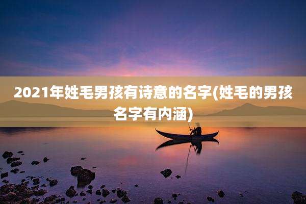2021年姓毛男孩有诗意的名字(姓毛的男孩名字有内涵)