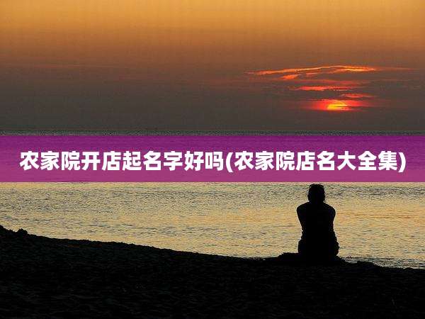 农家院开店起名字好吗(农家院店名大全集)