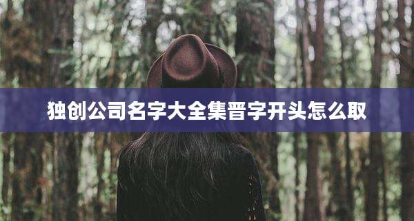 独创公司名字大全集晋字开头怎么取