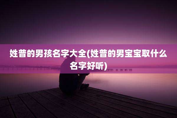 姓普的男孩名字大全(姓普的男宝宝取什么名字好听)