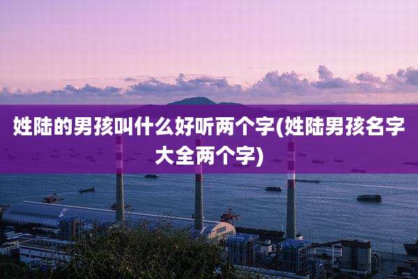 姓陆的男孩叫什么好听两个字(姓陆男孩名字大全两个字)