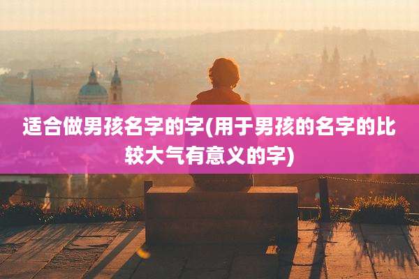 适合做男孩名字的字(用于男孩的名字的比较大气有意义的字)