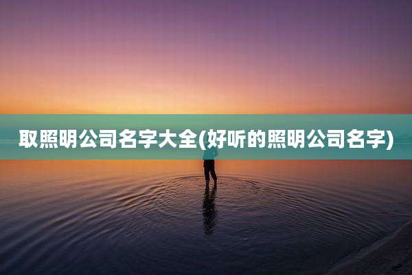 取照明公司名字大全(好听的照明公司名字)