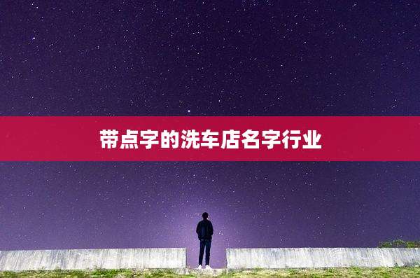 带点字的洗车店名字行业