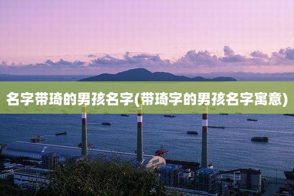 名字带琦的男孩名字(带琦字的男孩名字寓意)
