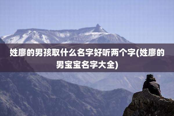 姓廖的男孩取什么名字好听两个字(姓廖的男宝宝名字大全)