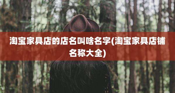 淘宝家具店的店名叫啥名字(淘宝家具店铺名称大全)