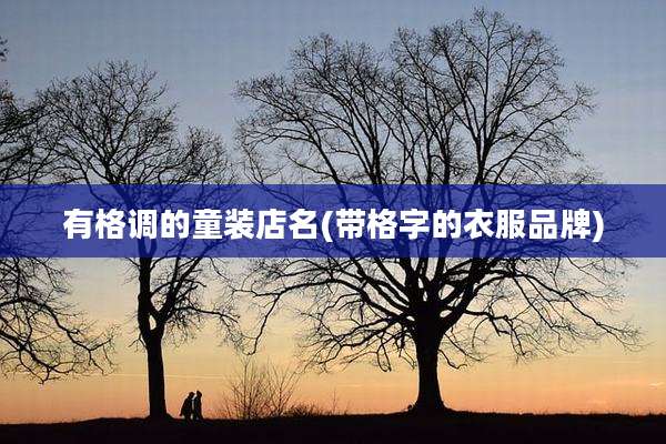 有格调的童装店名(带格字的衣服品牌)