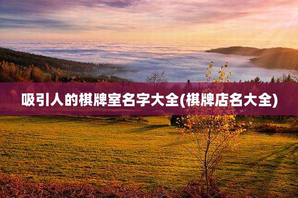 吸引人的棋牌室名字大全(棋牌店名大全)