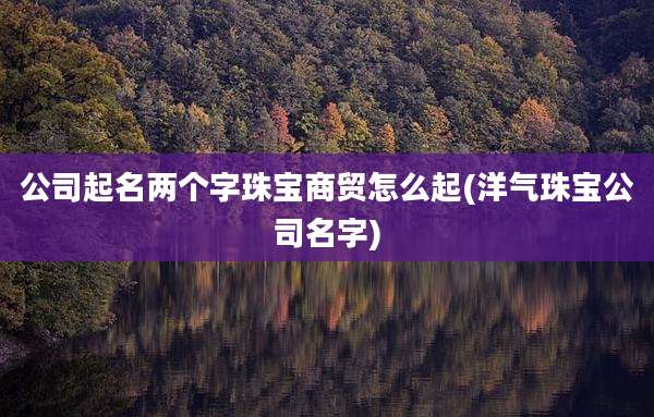 公司起名两个字珠宝商贸怎么起(洋气珠宝公司名字)