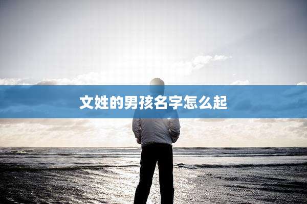 文姓的男孩名字怎么起
