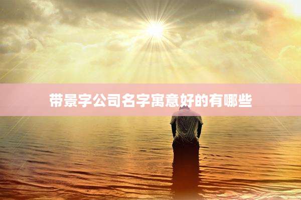 带景字公司名字寓意好的有哪些
