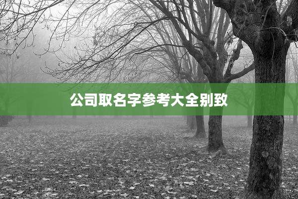 公司取名字参考大全别致