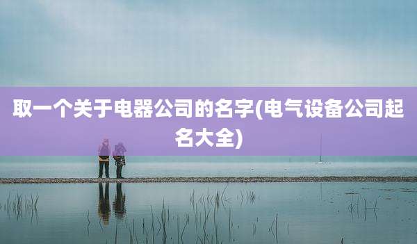 取一个关于电器公司的名字(电气设备公司起名大全)