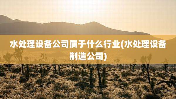 水处理设备公司属于什么行业(水处理设备制造公司)