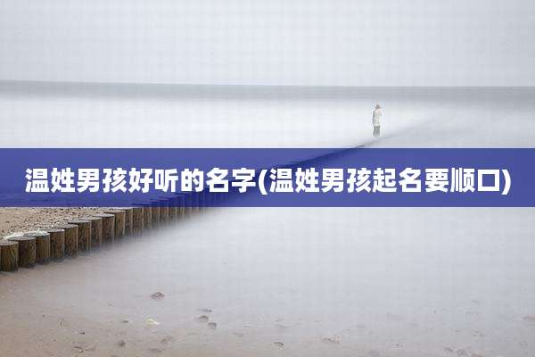 温姓男孩好听的名字(温姓男孩起名要顺口)