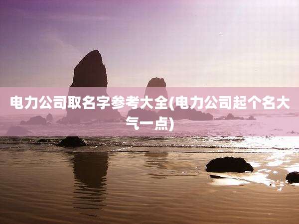 电力公司取名字参考大全(电力公司起个名大气一点)