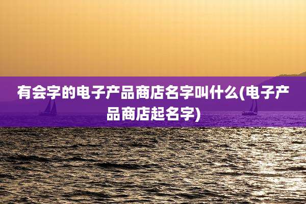 有会字的电子产品商店名字叫什么(电子产品商店起名字)