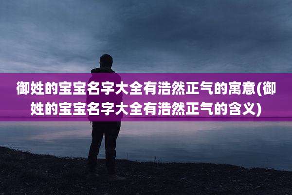 御姓的宝宝名字大全有浩然正气的寓意(御姓的宝宝名字大全有浩然正气的含义)