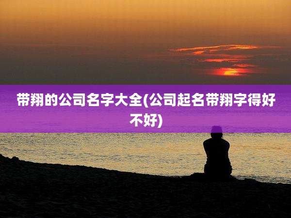 带翔的公司名字大全(公司起名带翔字得好不好)