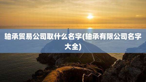 轴承贸易公司取什么名字(轴承有限公司名字大全)