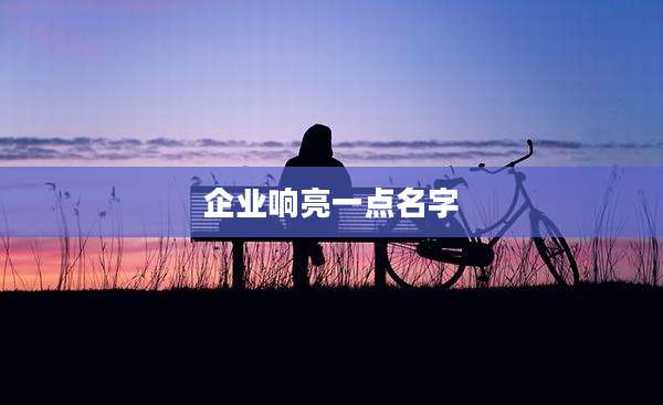 企业响亮一点名字