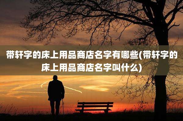 带轩字的床上用品商店名字有哪些(带轩字的床上用品商店名字叫什么)
