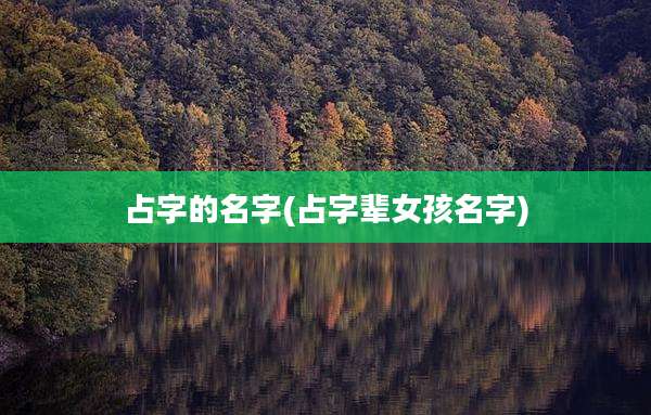 占字的名字(占字辈女孩名字)