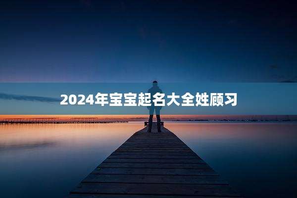 2024年宝宝起名大全姓顾习