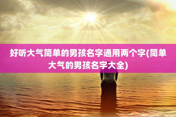 好听大气简单的男孩名字通用两个字(简单大气的男孩名字大全)