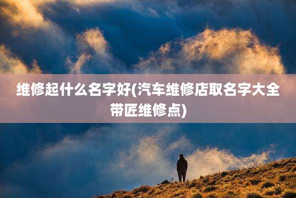 维修起什么名字好(汽车维修店取名字大全带匠维修点)